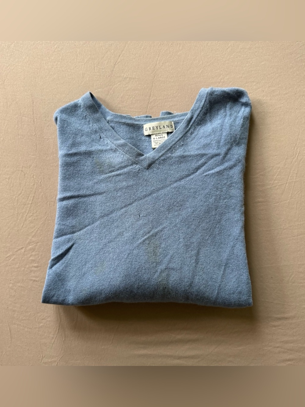 Vintage Greyland V-Neck Cashmere Sweater